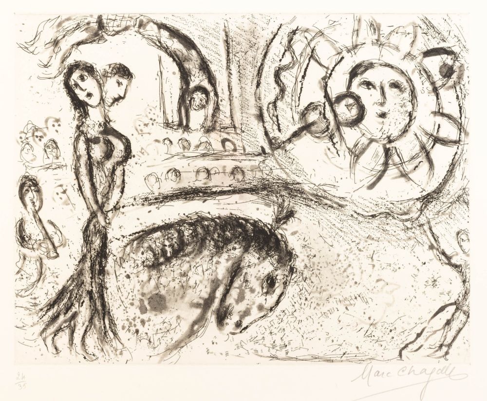 Gravure Chagall - Marc Chagall (1887–1985) - Le Cirque fantastique - Etching on paper - 1967