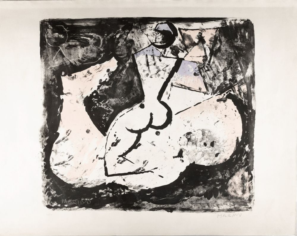 Lithographie Marini - Marino Marini (1901–1980) - Cavallo e cavaliere - lithograph on paper - 1965