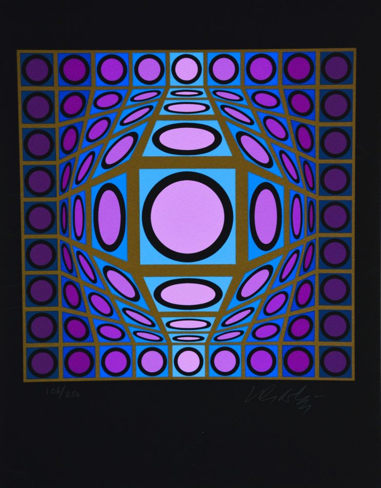 Sérigraphie Vasarely - Microcosmos 