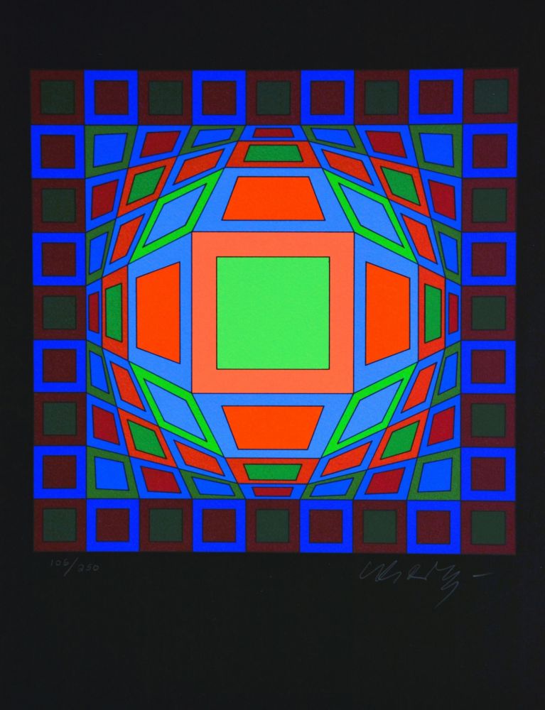 Sérigraphie Vasarely - Microcosmos 