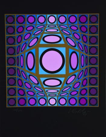 Sérigraphie Vasarely - Microcosmos 