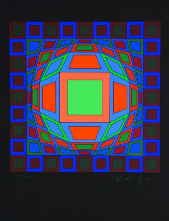 Sérigraphie Vasarely - Microcosmos 