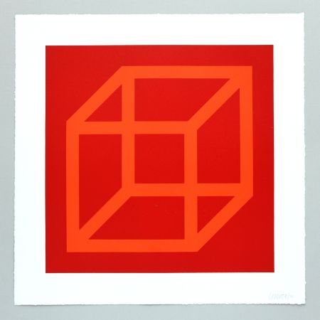 Linogravure Lewitt - Open Cube in Color on Color Plate 18