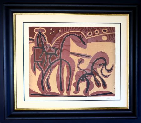 Aucune Technique Picasso - Pablo Picasso (1881-1973) - Picador et Taureau - Linocut in colors on Arches paper - 1959