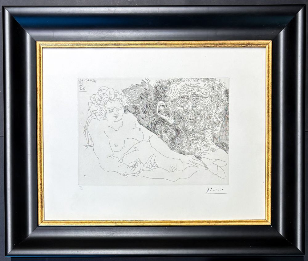 Gravure Picasso - Pablo Picasso (1881–1973) - VIEUX PEINTRE ET VIEUX MODELE - etching on paper