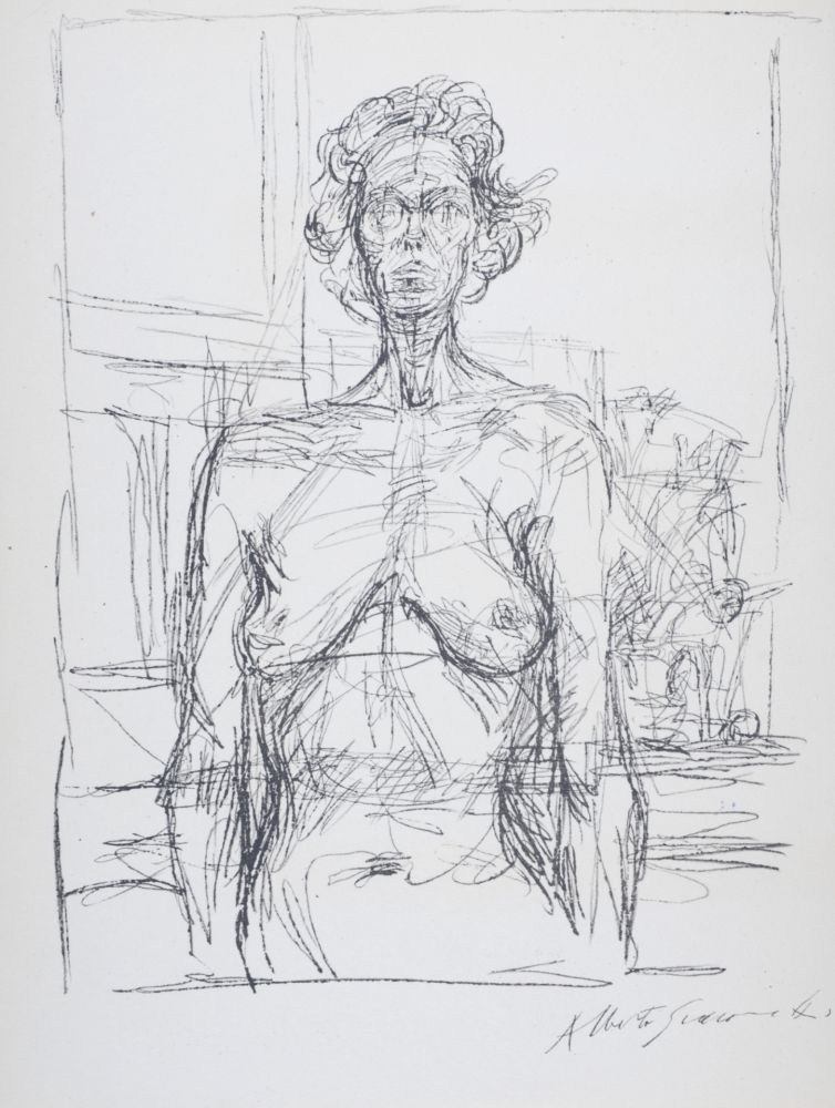 Lithographie Giacometti - Portrait, 1966