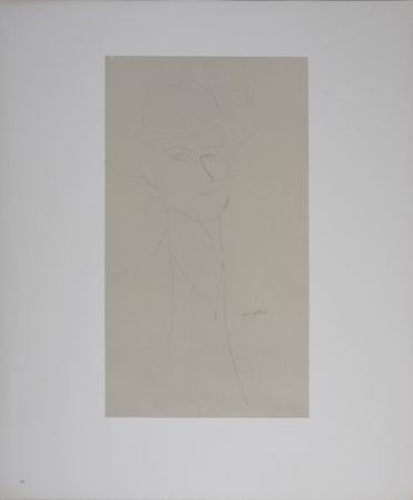 Lithographie Modigliani - Portrait of Man