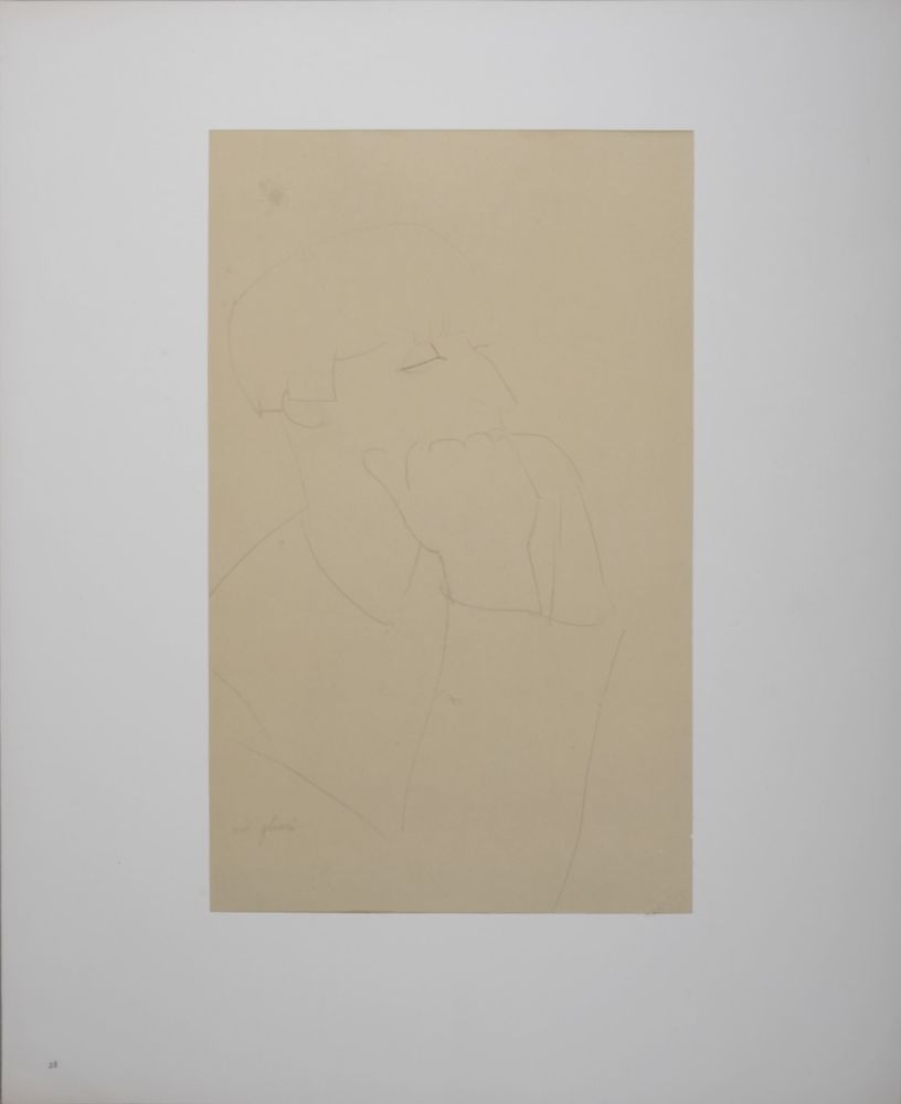 Lithographie Modigliani - Portrait of Mme Renée Kisling