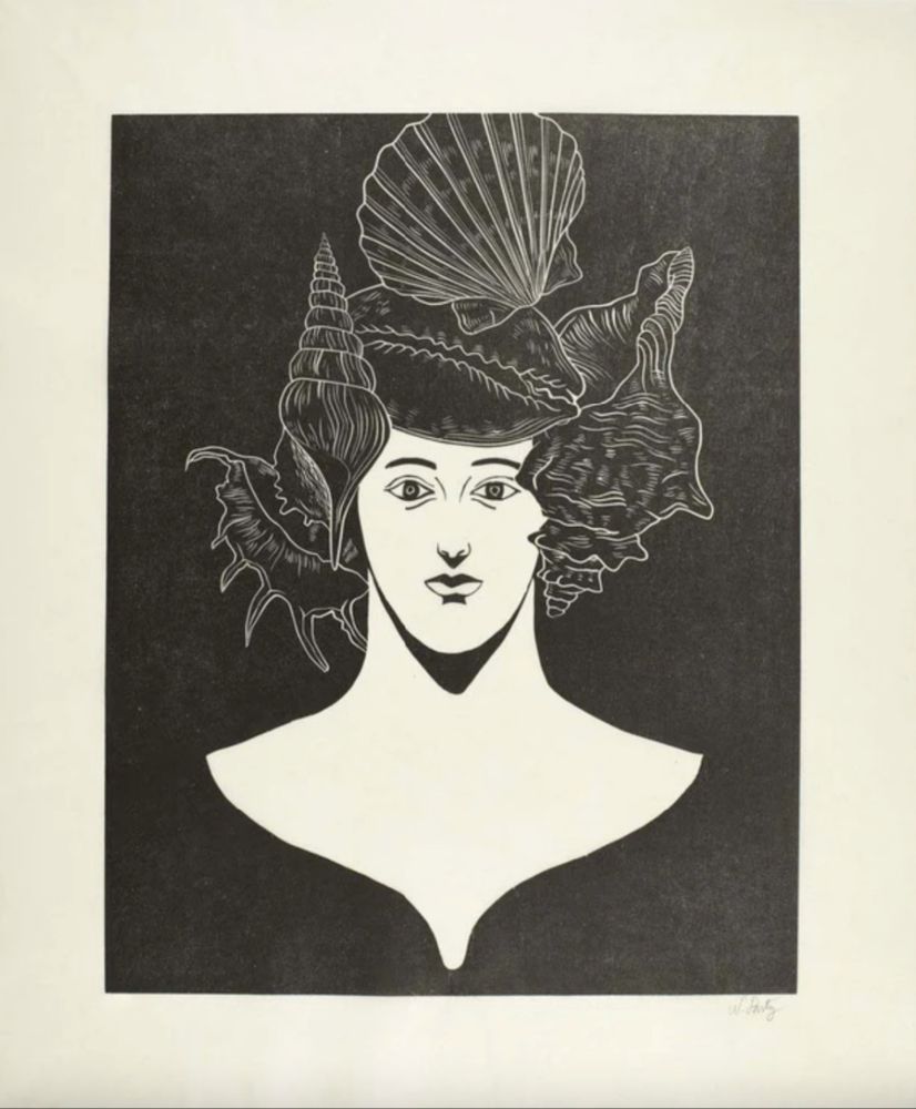 Gravure Sur Bois Party - Portrait With Shells