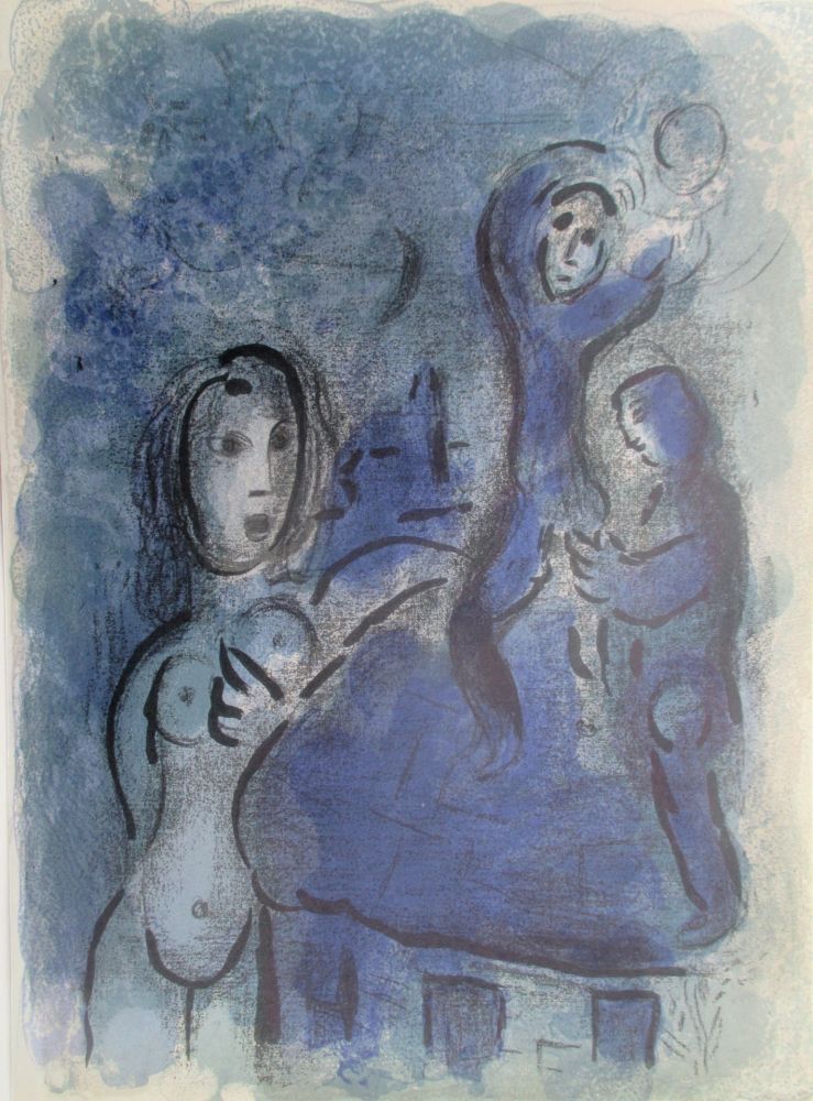 Lithographie Chagall - Rahab et les Espions de Jericho/ Rahab and the spies of Jericho