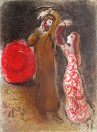Lithographie Chagall - Rencontre de Ruth et de Booz/ The meeting of Ruth and Boaz
