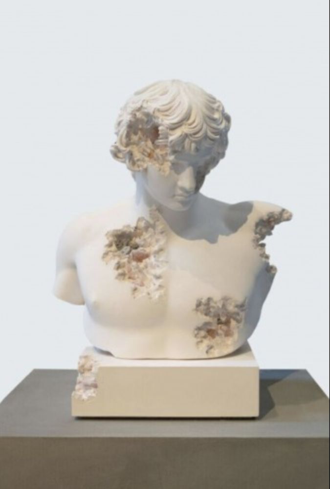 Multiple Arsham - Rose Quartz Eroded Bust of Antinous