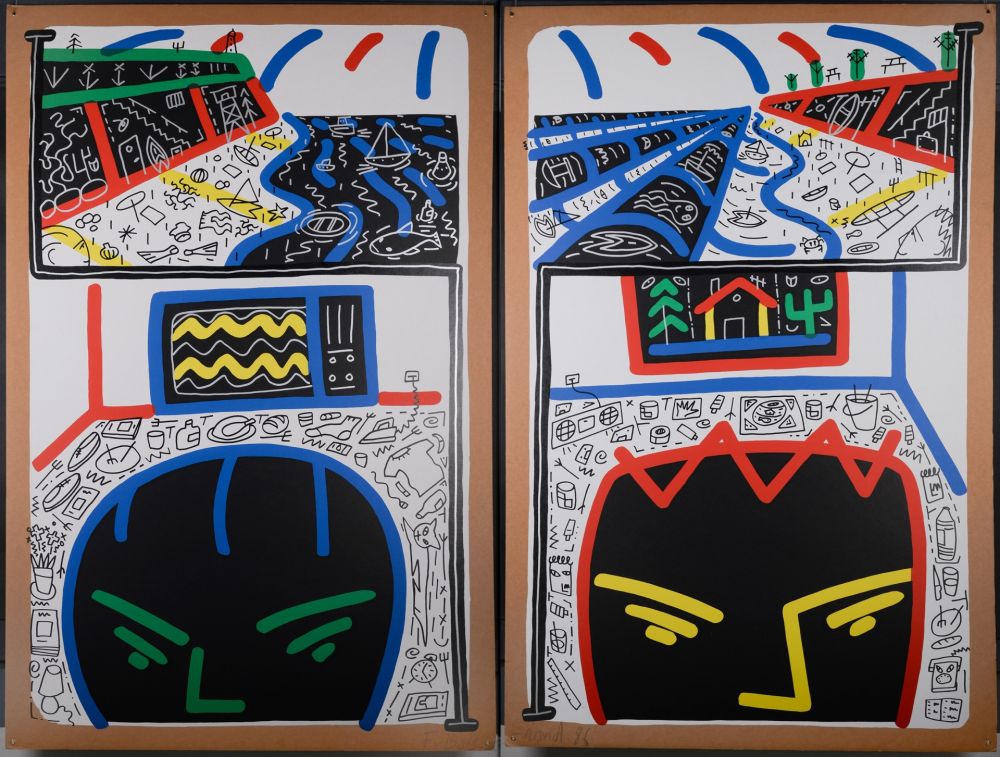 Sérigraphie Boisrond - Rêve de plage, 1986 (Diptyque)
