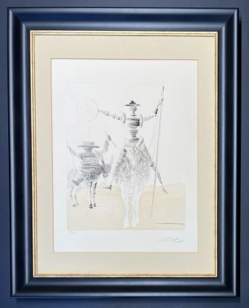 Gravure Dali - Salvador Dalì (1904–1989)  -Don Quichotte et Sancho Pança - Etching and aquatint