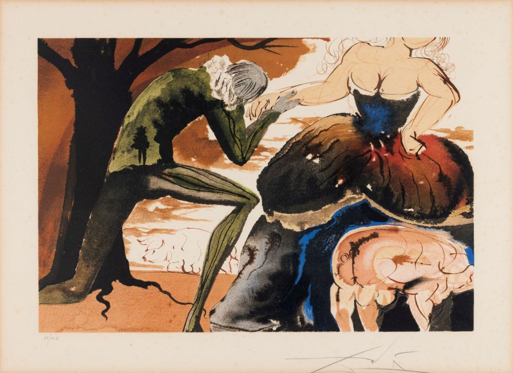 Lithographie Dali - Salvador Dalí (1904–1989) - Le baise-maine - Lithograph on paper - 1971