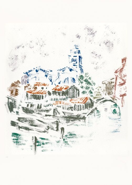 Lithographie Masson - San Trovaso (Voyage à Venise)