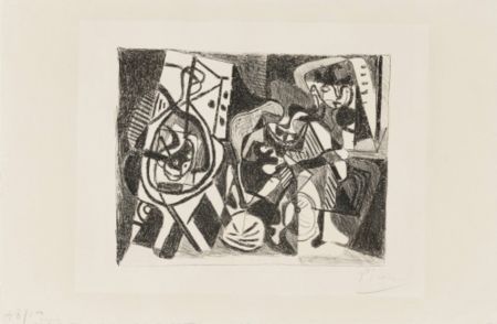 Lithographie Picasso - Scène d'intérieur