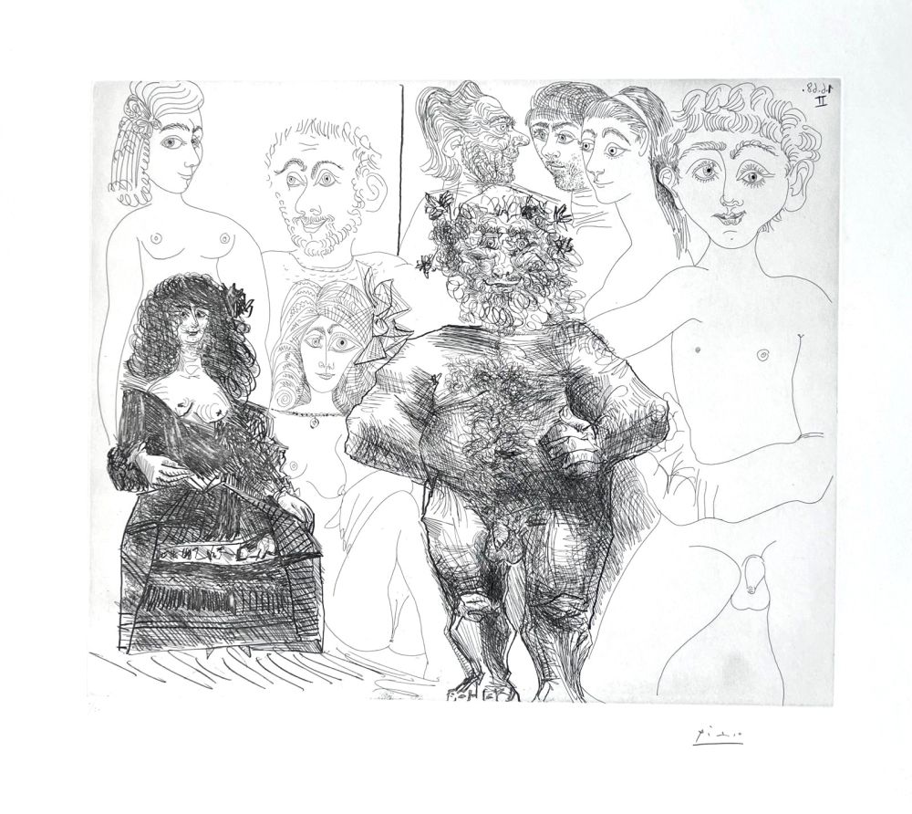 Eau-Forte Picasso - Sexe à l’ancienne et à la moderne 