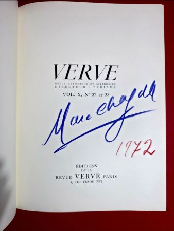 Livre Illustré Chagall - Signed -Verve-Teriade- Dessins pour la Bible II 