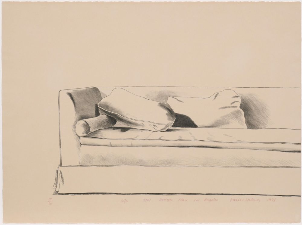 Lithographie Hockney - Sofa 8501 Hedges Place Los Angeles