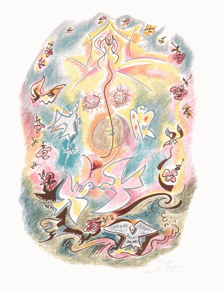 Lithographie Masson - Sonnets Louise Labé