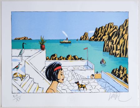 Lithographie Loustal - Taratsa - Édition Rehaussée - N° XIX/XX