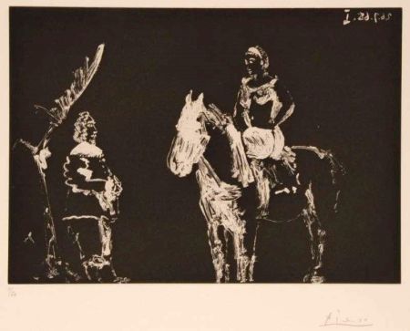 Aquatinte Picasso - Teatro: L'addio dell'Ecuyere, Tav. 336, Serie 347