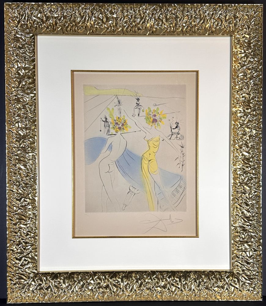 Gravure Dali - The Hippies Flower Woman at The Piano