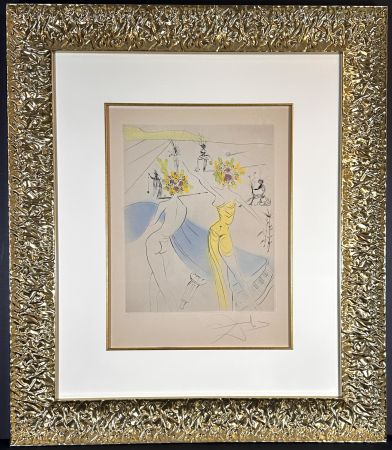 Gravure Dali - The Hippies Flower Woman at The Piano