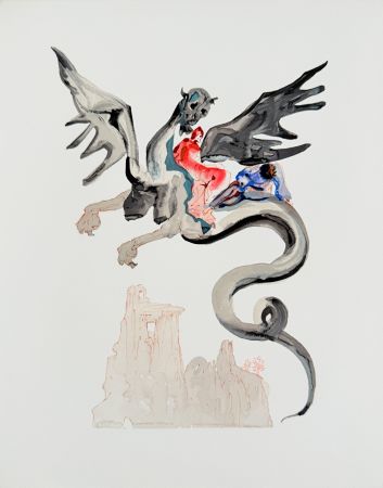 Gravure Sur Bois Dali - The Inferno, Canto 17 - The Usurers
