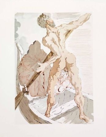 Gravure Sur Bois Dali - The Inferno, Canto 3 - Charon and the Shore of Acheron