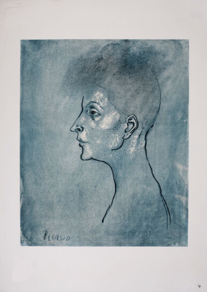 Lithographie Picasso (After) - Tête de femme, 1946