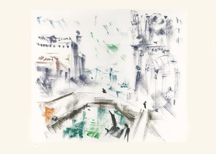 Lithographie Masson - Un campo le matin (Voyage à Venise)