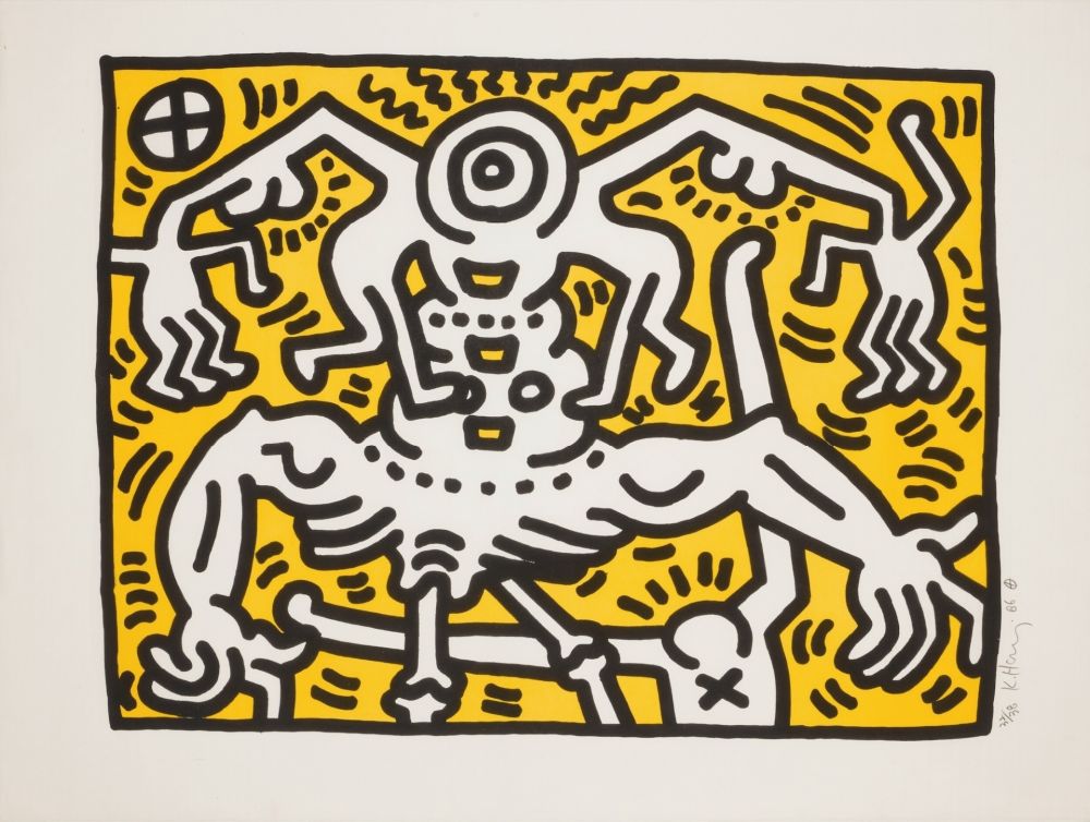 Lithographie Haring - Untitled