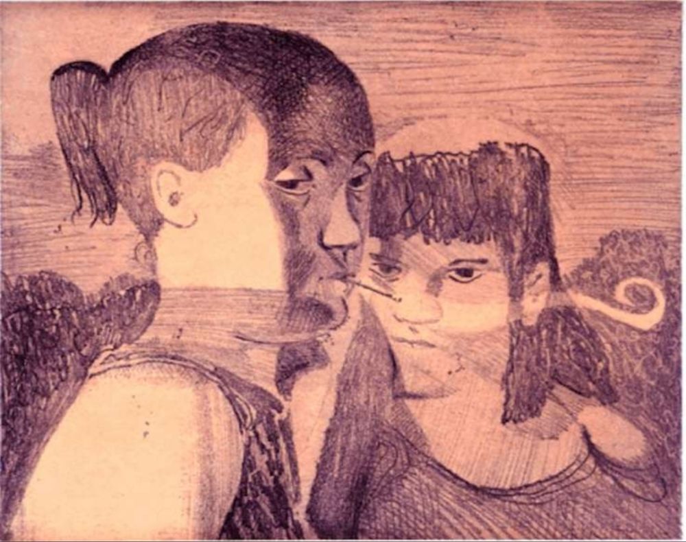 Gravure Bollinger - Untitled (Twined Gazes)