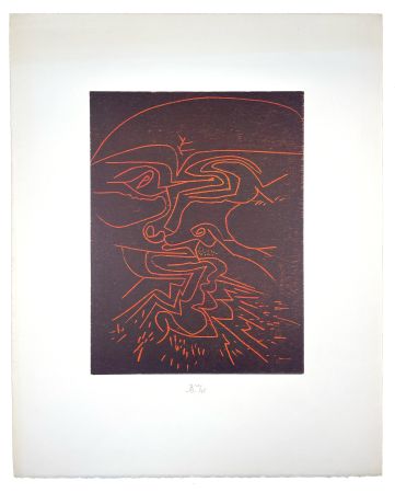 Gravure Sur Bois Müller - VISAGE IV