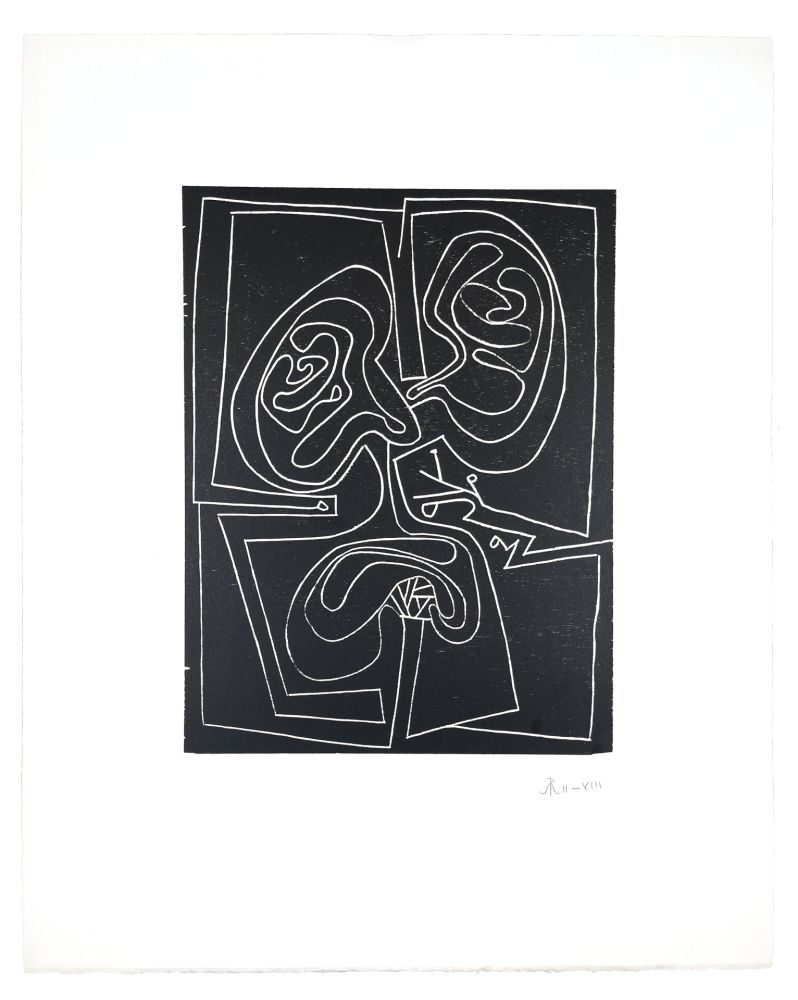 Gravure Sur Bois Müller - VISAGE VI