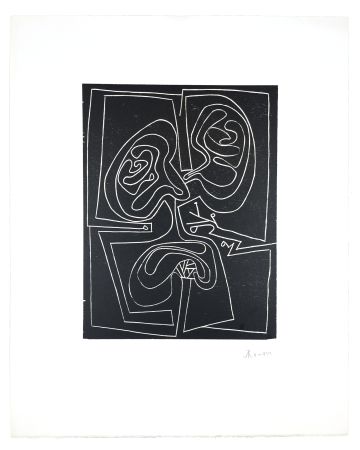 Gravure Sur Bois Müller - VISAGE VI