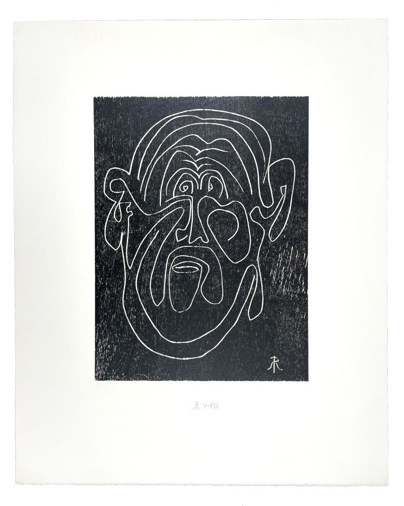 Gravure Sur Bois Müller - VISAGE VIII (LUI) (a)
