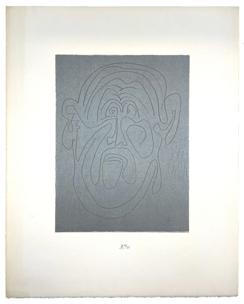 Gravure Sur Bois Müller - VISAGE VIII (LUI) (b)
