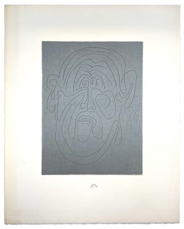 Gravure Sur Bois Müller - VISAGE VIII (LUI) (b)