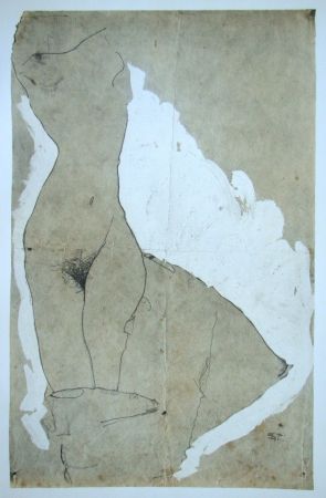 Sérigraphie Schiele (After) - Weiblicher Torso