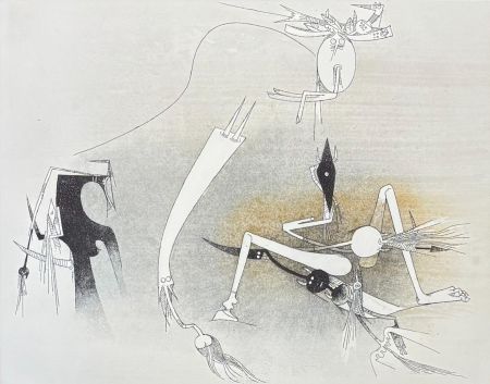 Aquatinte Lam - Wifredo Lam (1902–1982) - Untitled from ''Visible Invisible'' folder - Aquatint etching on Goya paper - 1972