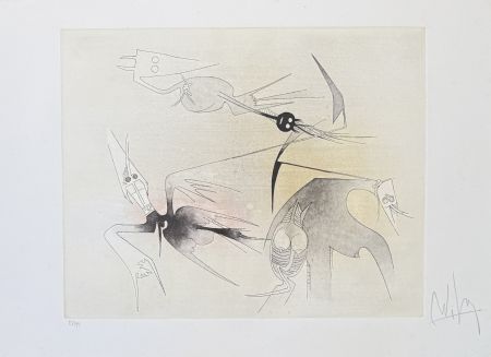Aquatinte Lam - Wifredo Lam (1902–1982) - Untitled from ''Visible Invisible'' folder - Aquatint etching on Goya paper - 1972