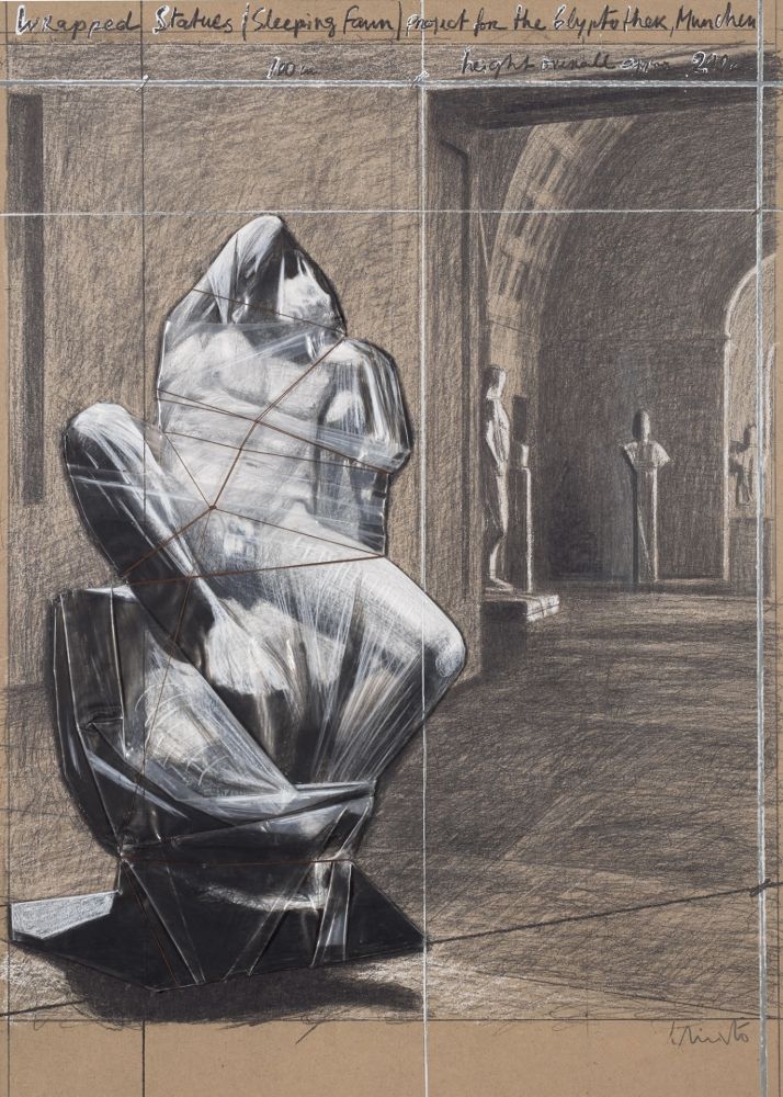Multiple Christo - Wrapped Statues, Sleeping Fawn, Project for the Glyptothek