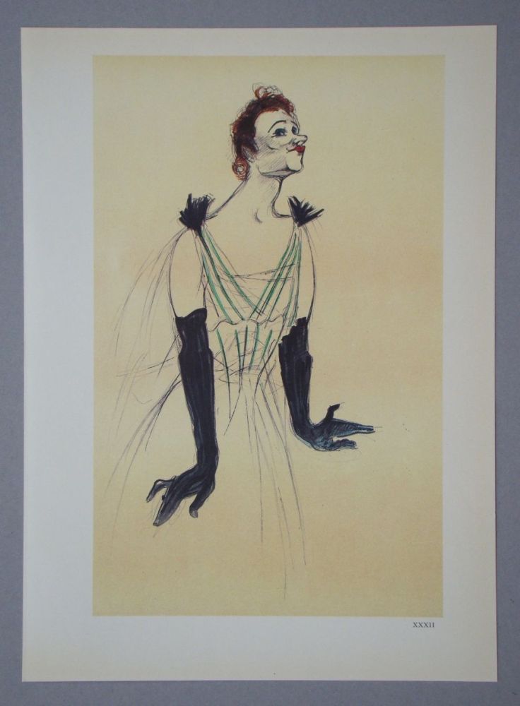 Héliogravure Toulouse-Lautrec - Yvette Guilbert -Maquette d'une affiche